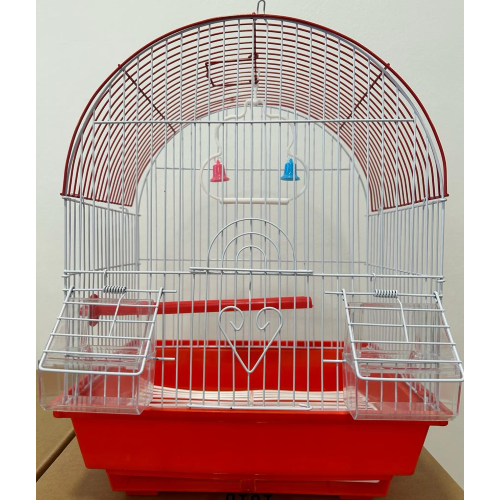 METAL BIRD CAGE A100 CM 28X38X21 - RED METAL BIRD CAGE A100 CM 28X38X21 - RED